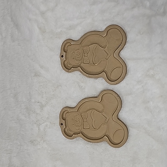 Vintage 1991 The Pampered Chef Clay Teddy Bear Cookie Mold Shortbread - Picture 2 of 6